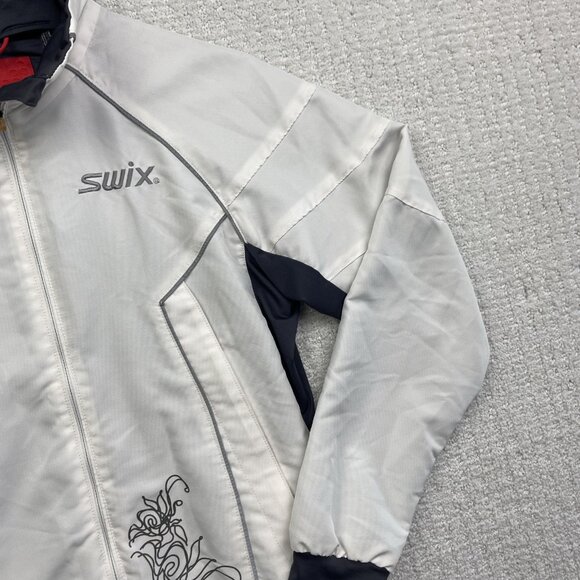 SWIX Ultralight Windbreaker Jacket Wom XS Full Zip Lightweight Floral Embroidery - Picture 4 of 16